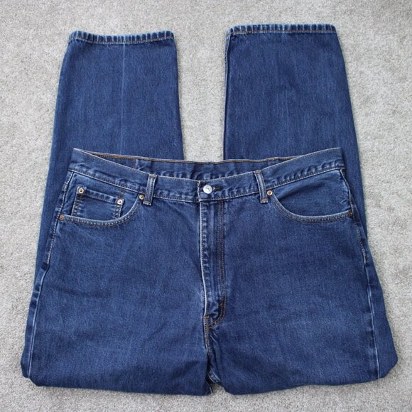Levis 550 Jeans Mens 42x32 Blue Relaxed Fit 100% Heavy Cotton 5-Pocket Denim - Picture 1 of 13